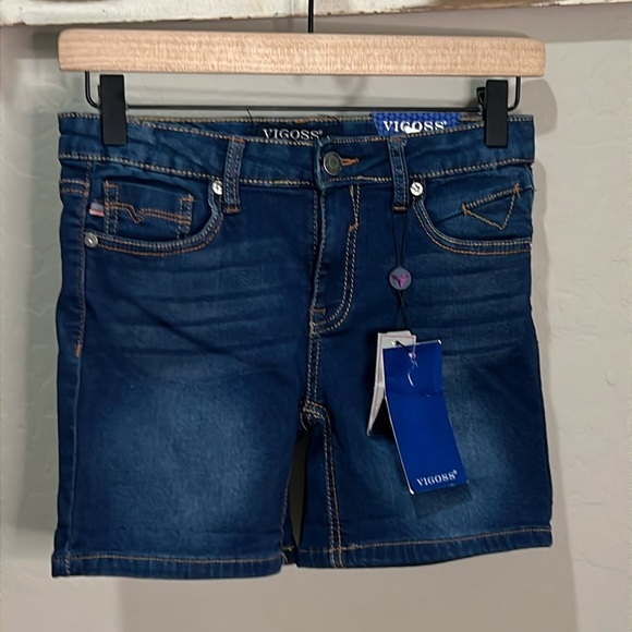 Vigoss Jean Shorts Girls Adjustable Waistband Stretchy Comfy Bermuda The Mid - Picture 1 of 12